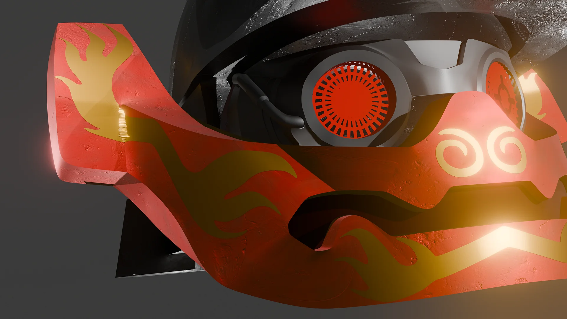 Ninjago Samurai X Helmet - 3D printable model files product image (4)