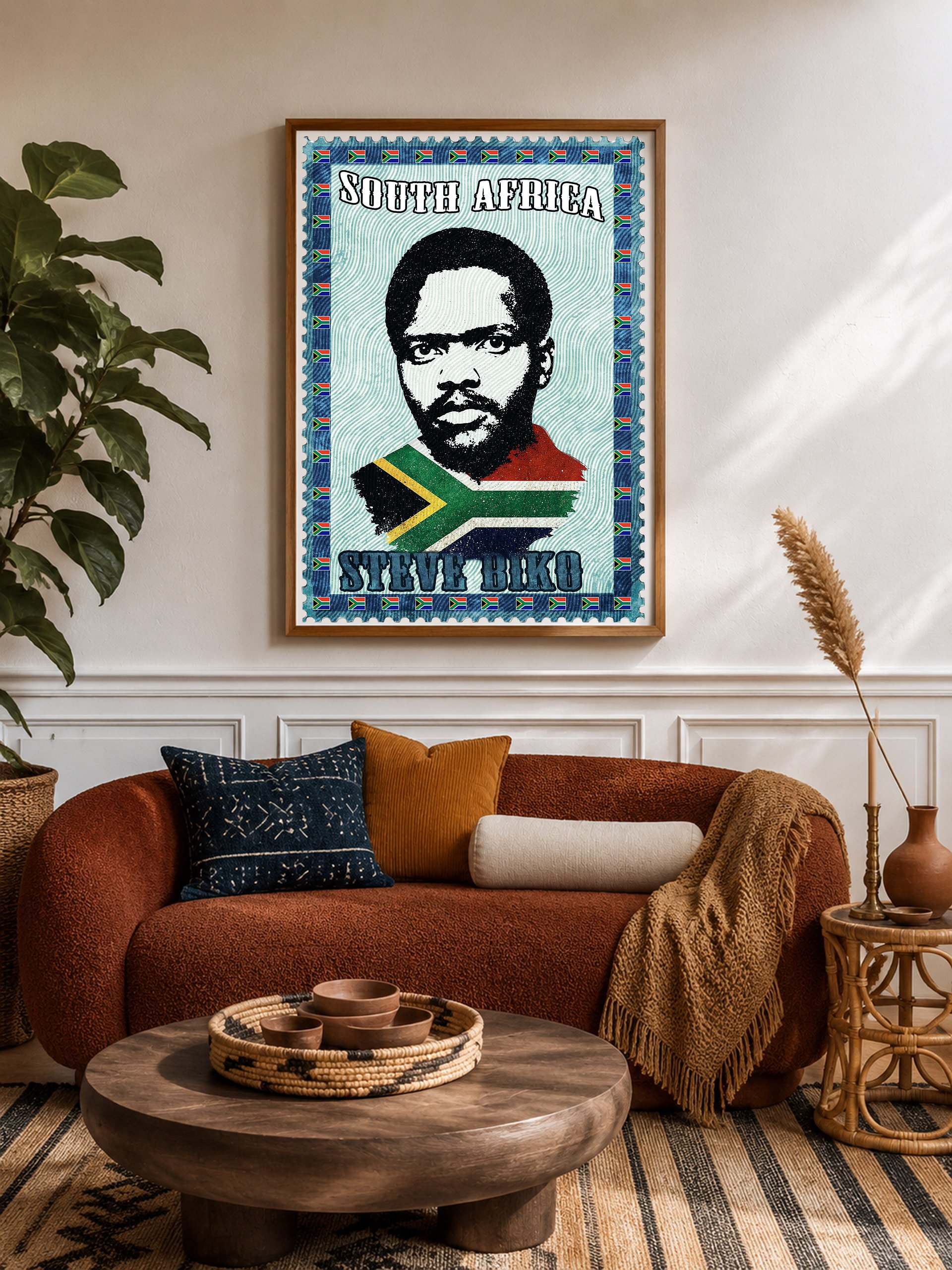 Steve Biko Vintage Postage Stamp Poster — South Africa Black Consciousness Movement Wall Art product image (2)
