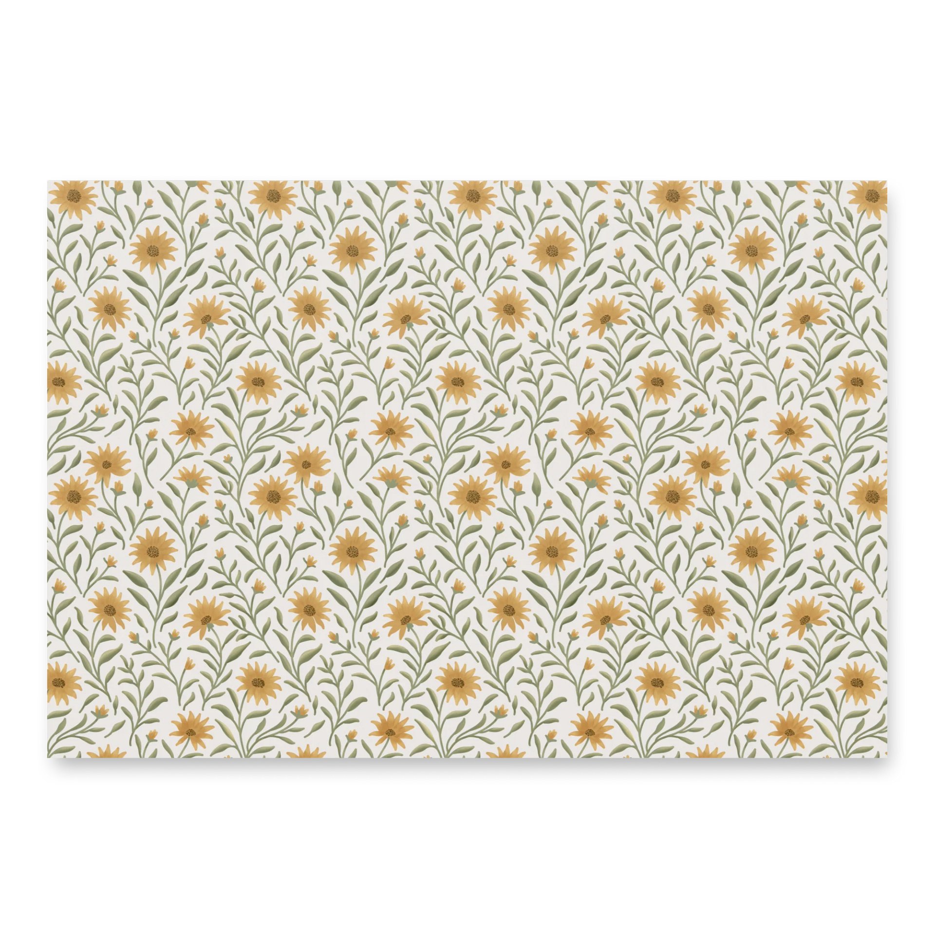 Golden field floral wrapping paper. Elegant botanical gift wrap with dark and light background product image (6)