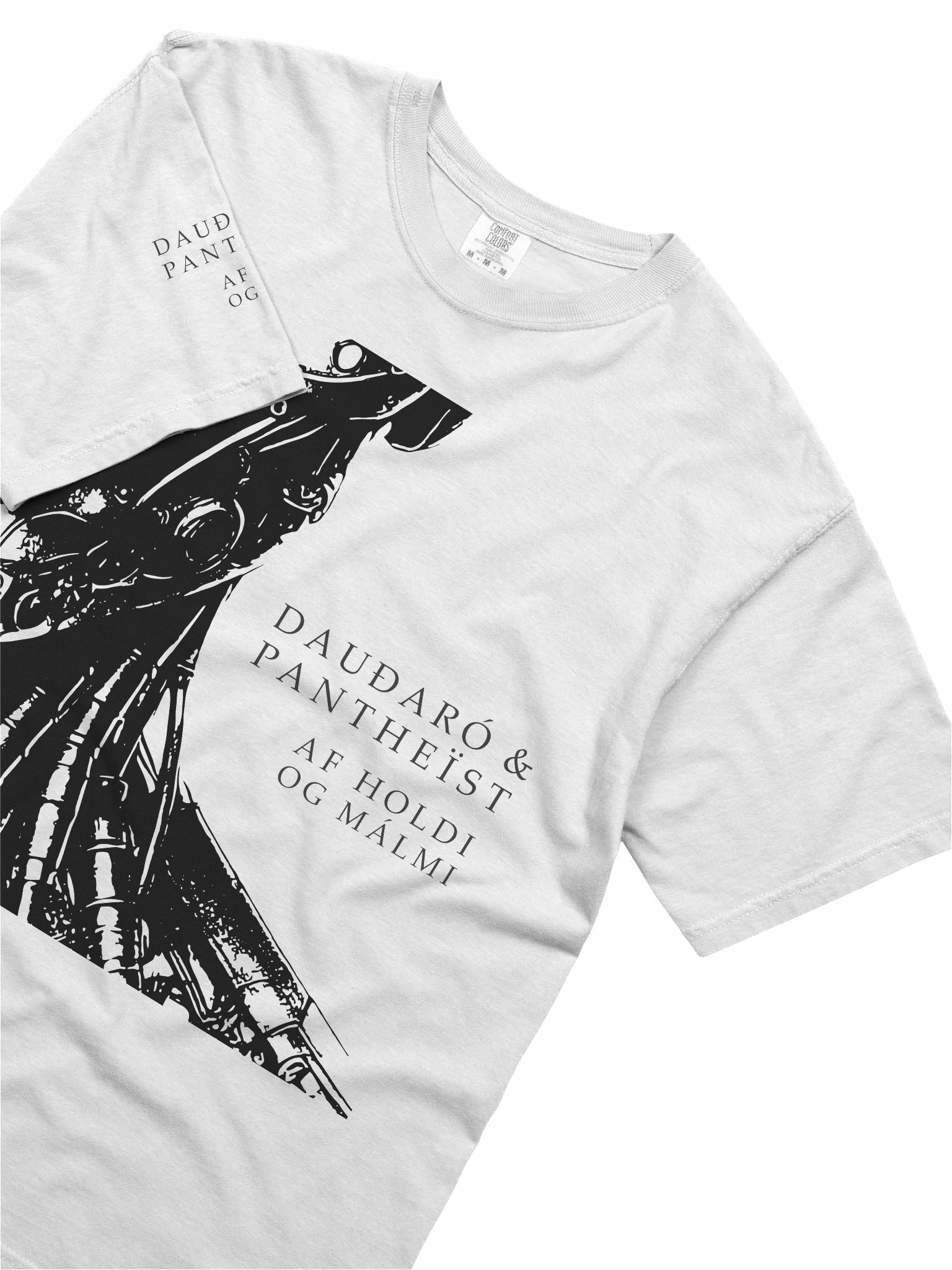 Dauðaró & Pantheïst — Af holdi og málmi Limited Edition T-shirt Relaxed Fit (White and Ivory) product image (7)