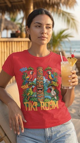 🎶 Tiki, Tiki, Tiki, Tiki, Tiki Room! 🎶

This fun design brings a little slice of Disney's enchanted Tiki Room to your wardrob...