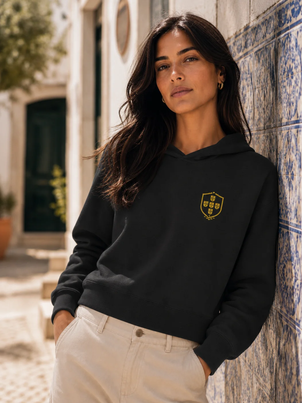 Portuguese Club Embroidered Women's Organic Hoodie product image (3)