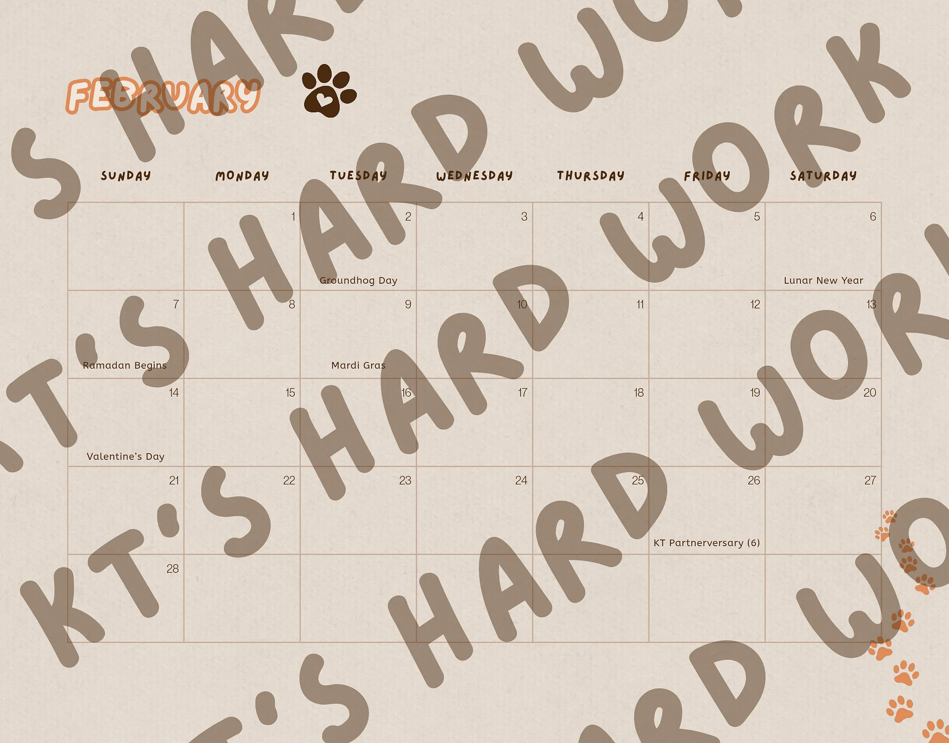 2027 Wednesday Calendar (Download) product image (3)