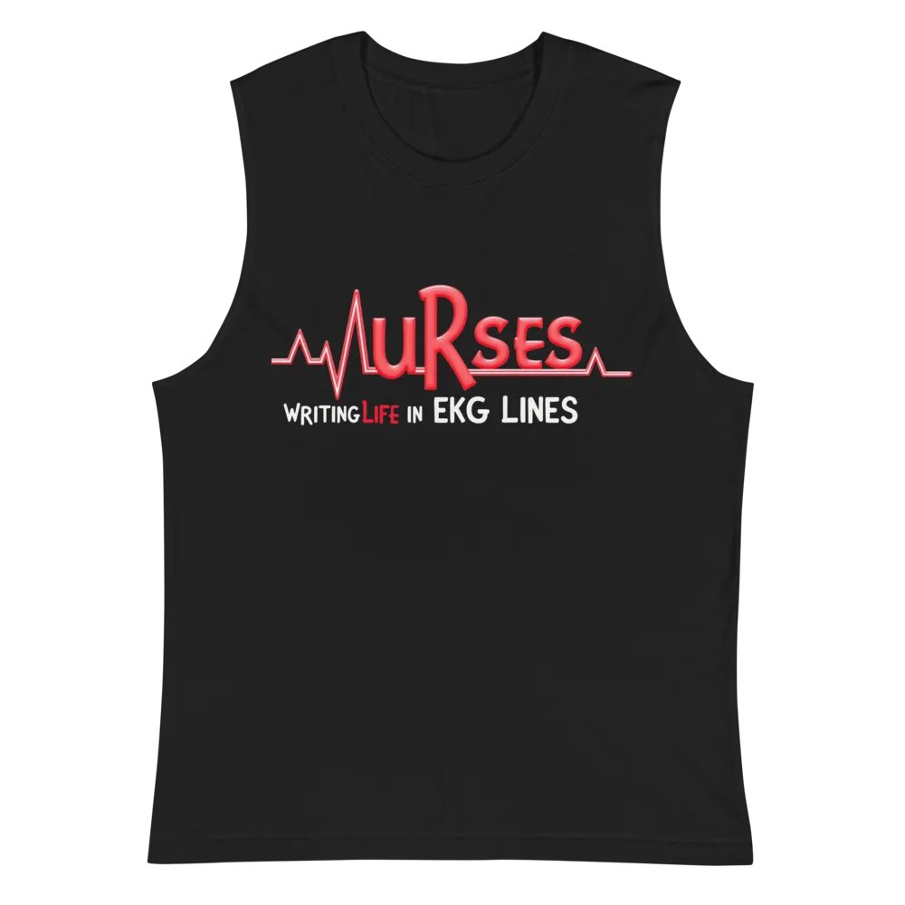 EKG Heartbeat Nurses Muscle Tank product image (2)