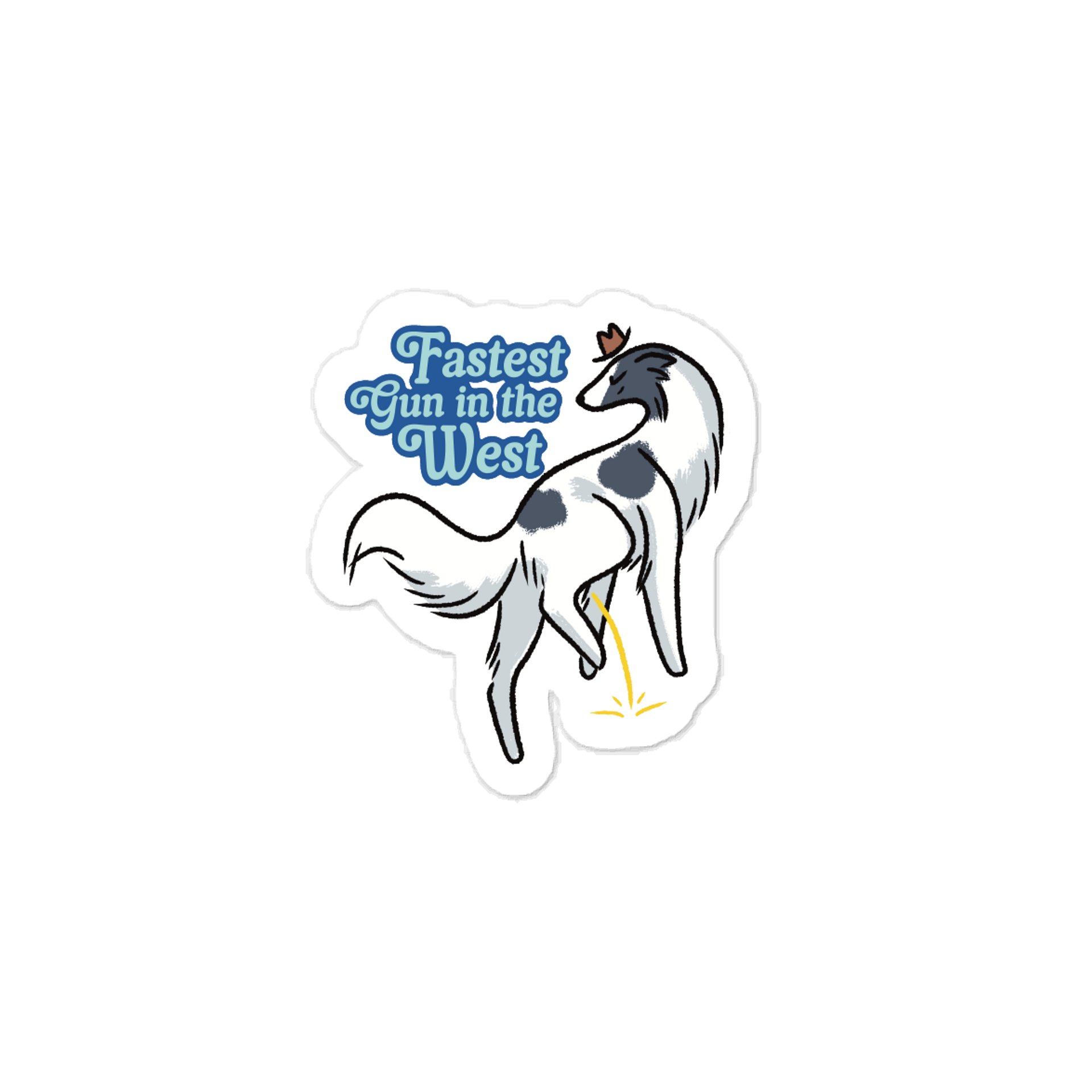 Fastest Gun in the West - Black and White - Kiss-Cut Vinyl Sticker product image (1)