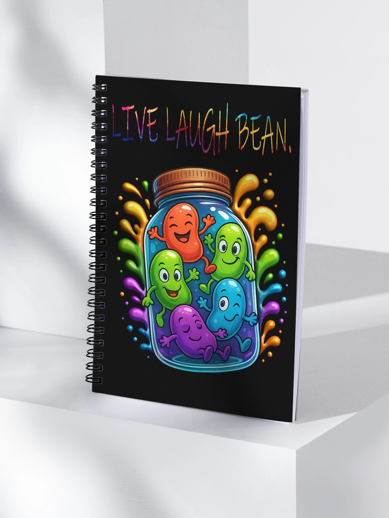 🌈✨ Live, Laugh, Bean – Colour Splash Notepad 🫘📝 product image (4)