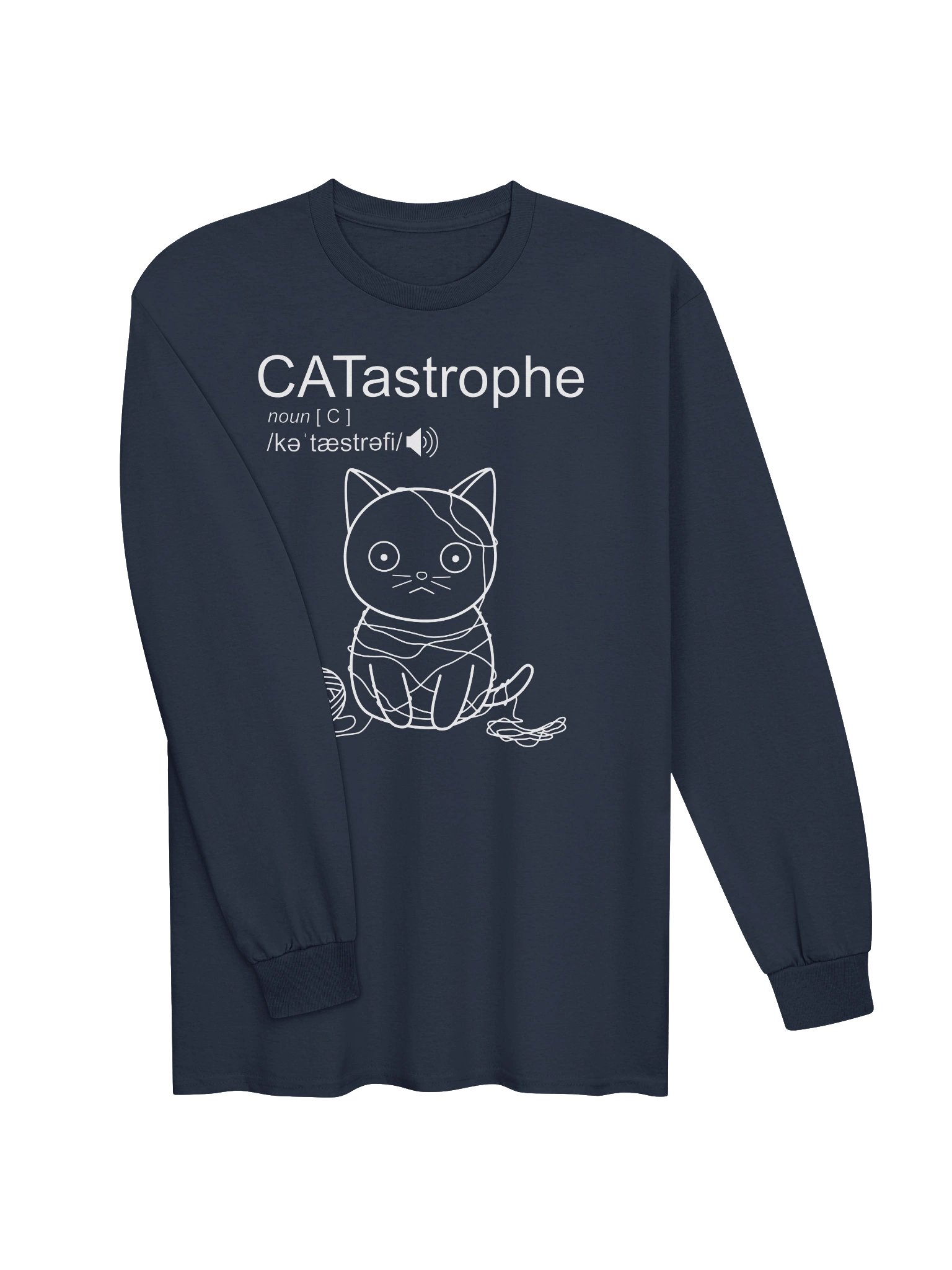 CATastrophe (Cat with Yarn) - Unisex Adult Long Sleeve T-shirt product image (2)