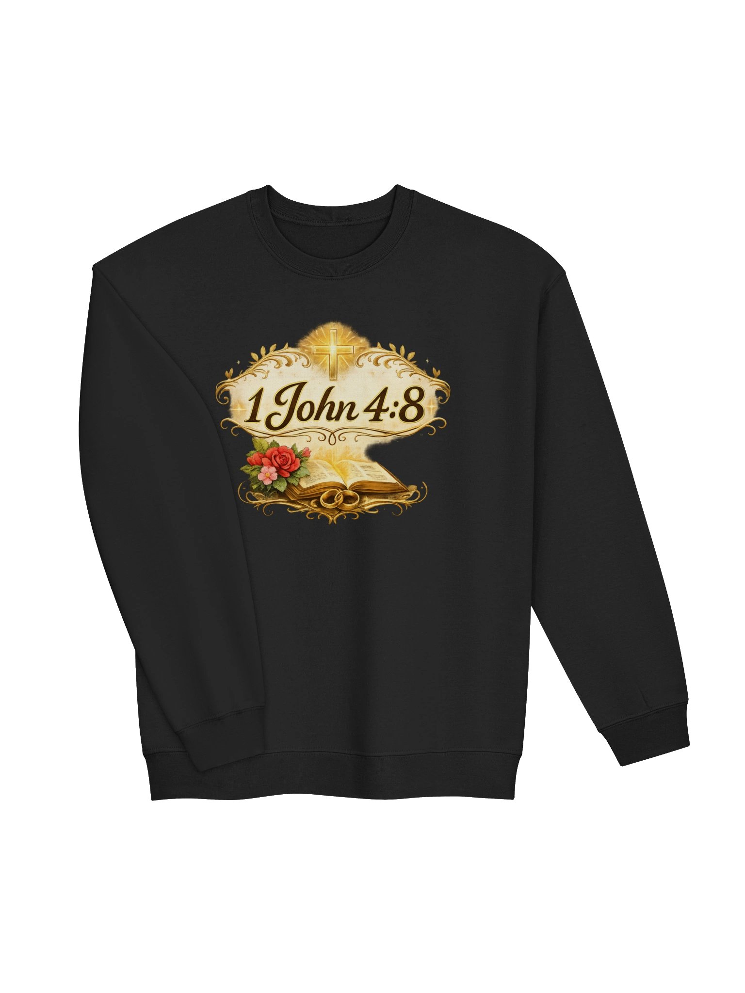 1 John 4:8 Bible Verse Christian Scripture Minimalist Faith Sweatshirt | Kingdom Life Co. product image (4)