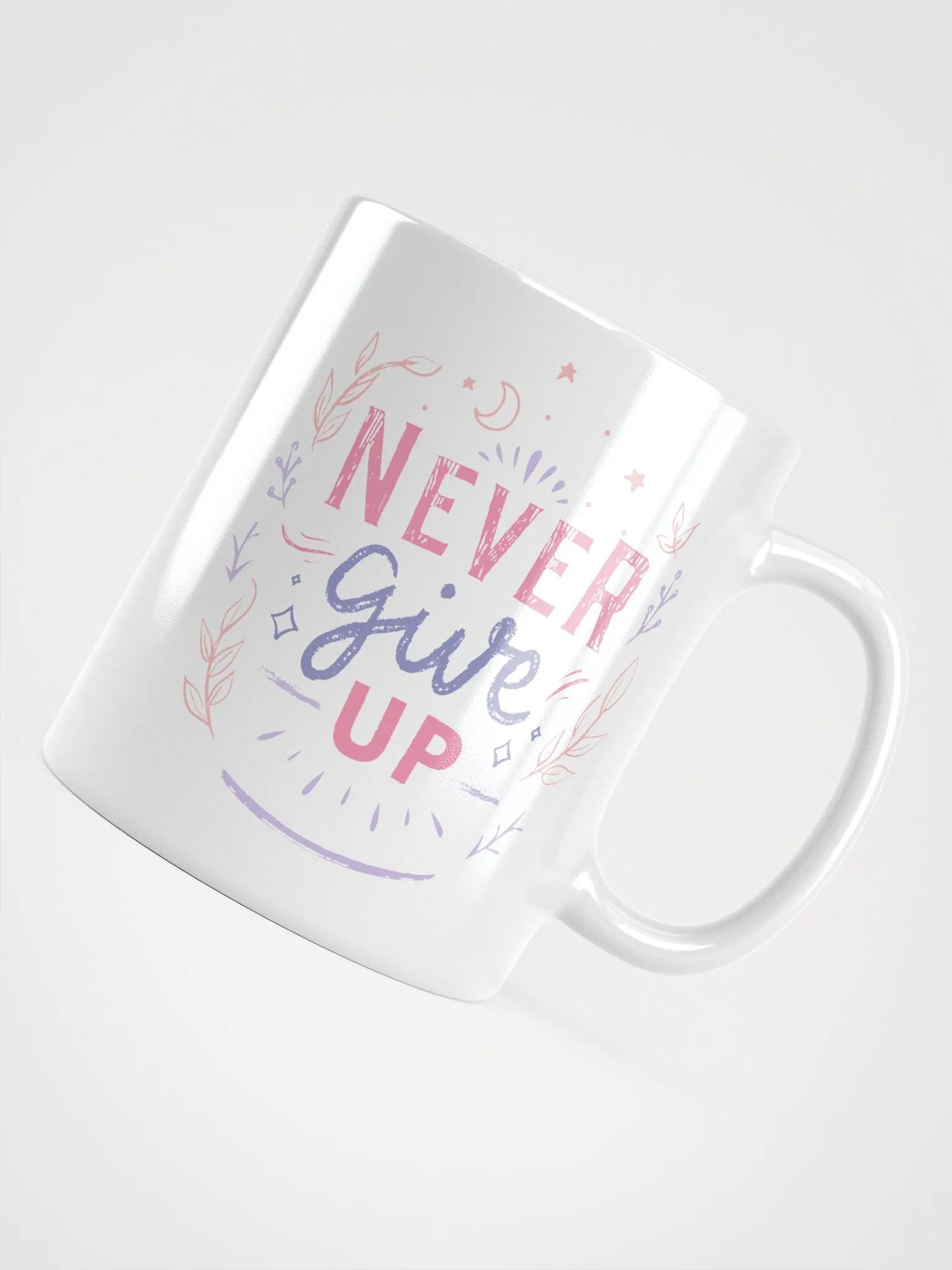 Never Give Up Floral Mug product image (4)