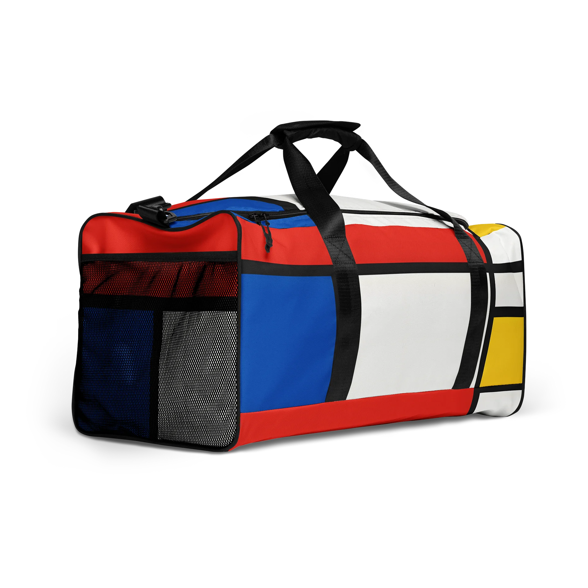 Mondrian-Inspired Geometric Duffle Bag – Artistic Bauhaus Style Travel & Gym Bag product image (2)