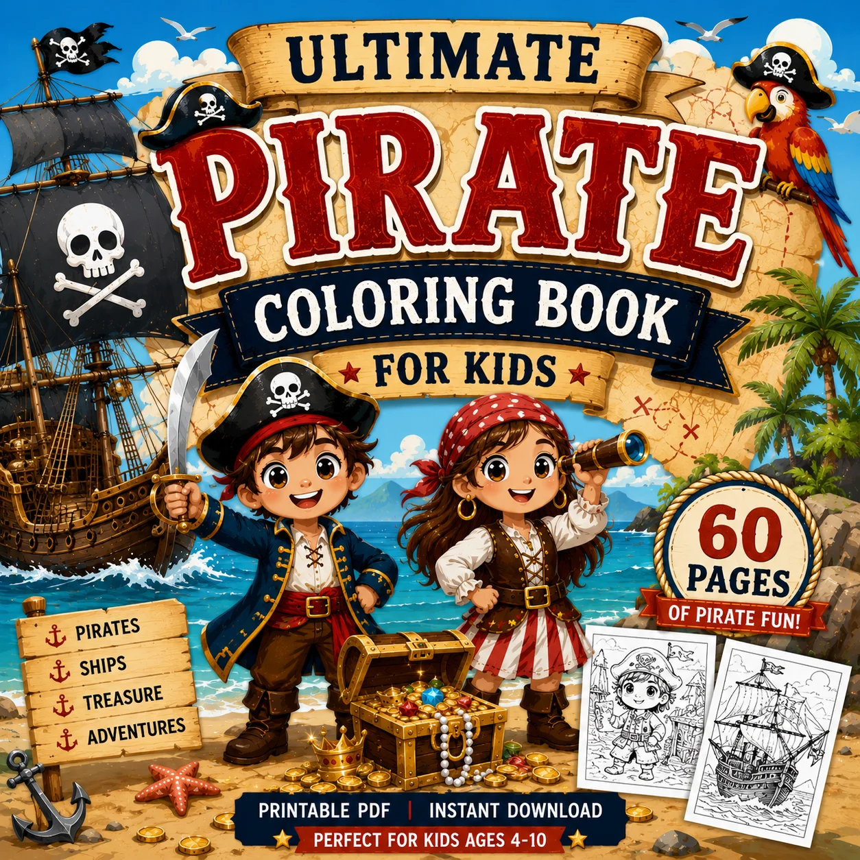 Ultimate Pirate Coloring Book for Kids product image (1)