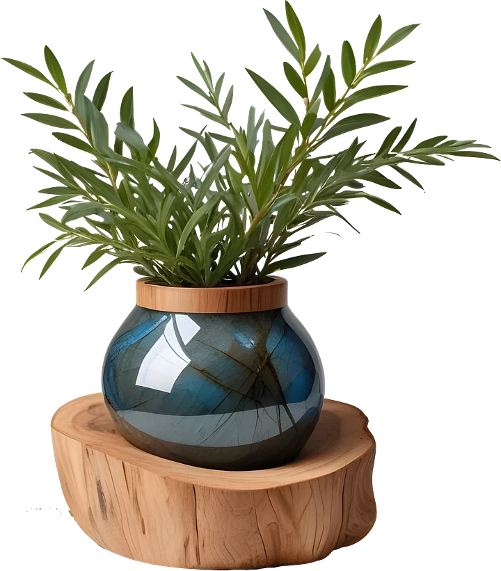Celestial Grace – Boho Chic wood Vase PNG product image (1)
