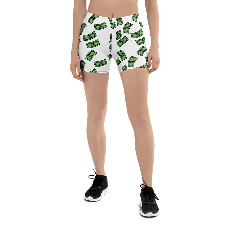 dollar bills ladies all over print shorts product image (1)