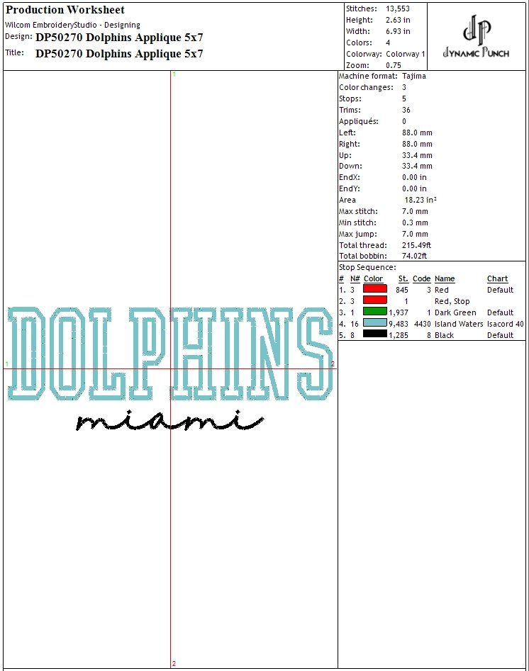 NFL DOLPHINS APPLIQUE product image (2)