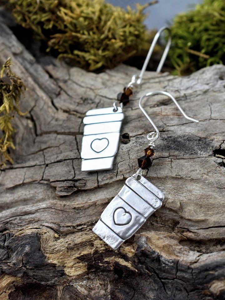 Coffee Lover’s Sterling Silver Earrings – Because Coffee is Life product image (2)