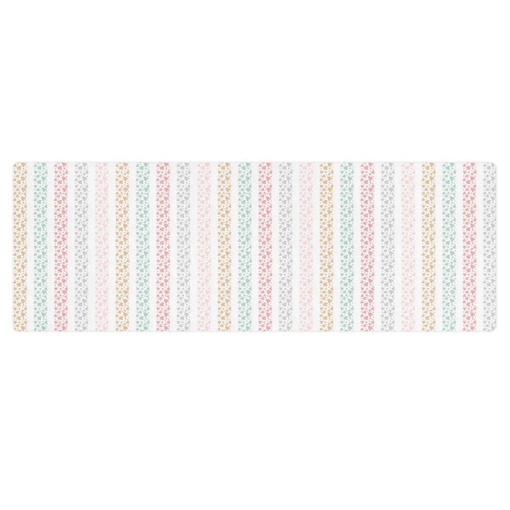 Colorful Pastel Heart Shaped Stripes Yoga Mat by Treasure Pie product image (1)