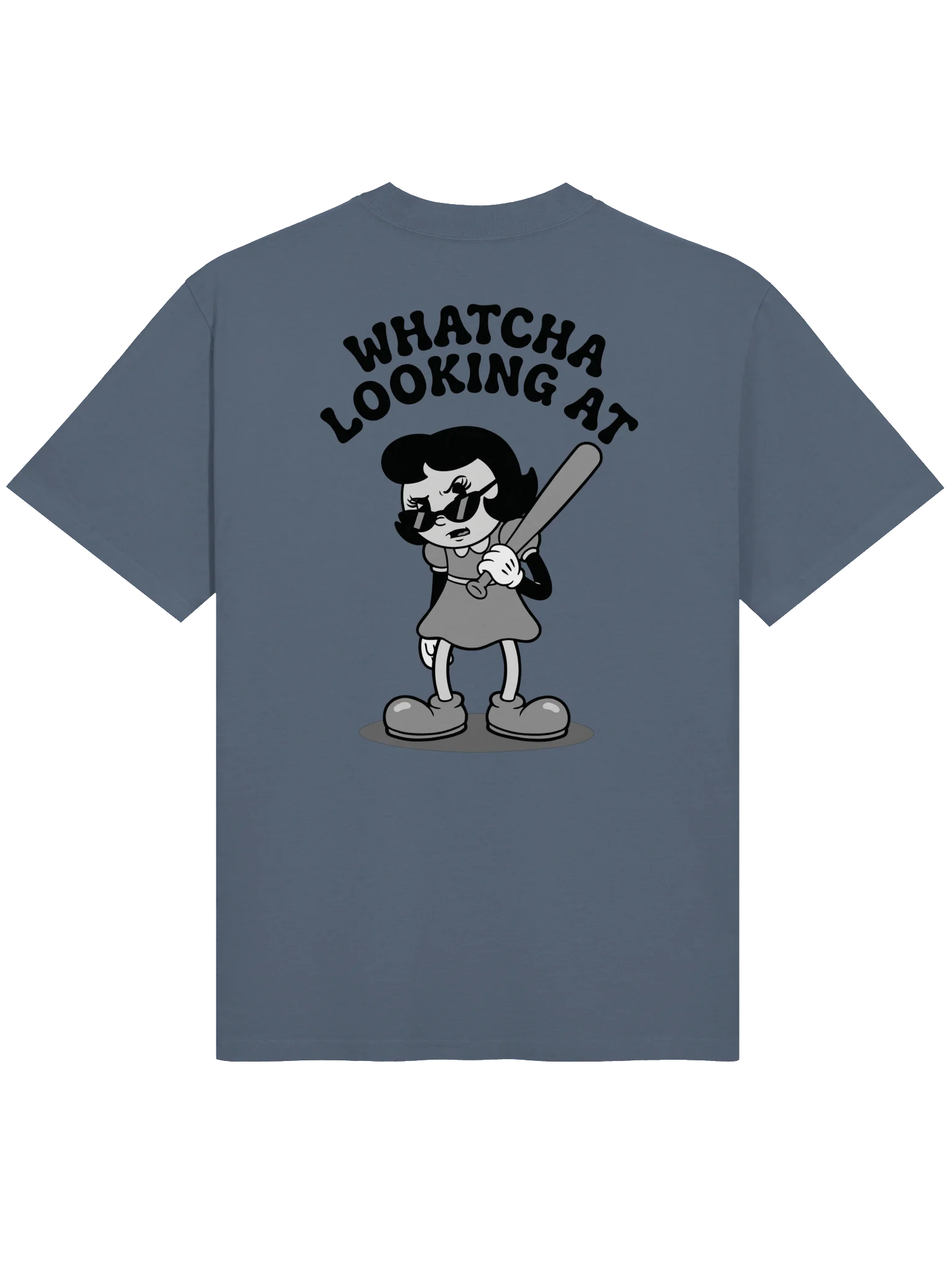 Unisex Faded Cartoon Girl Streetwear Tee | Jen-ne.B Rubber Hoes Graphic Shirt product image (4)