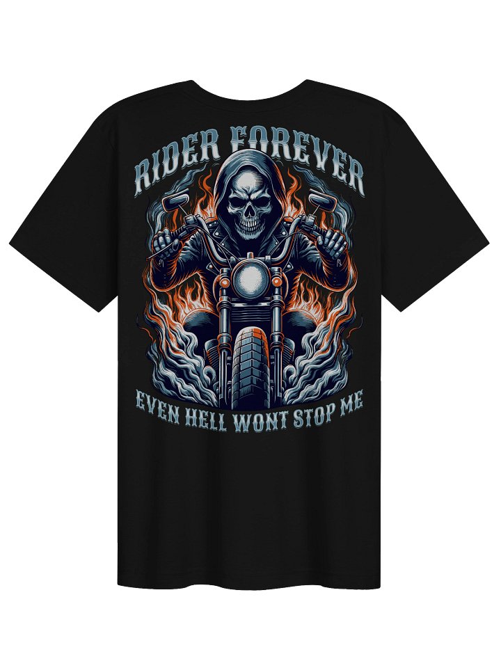 Rider Forever Skeleton Motorcycle - On The Back Tee product image (1)
