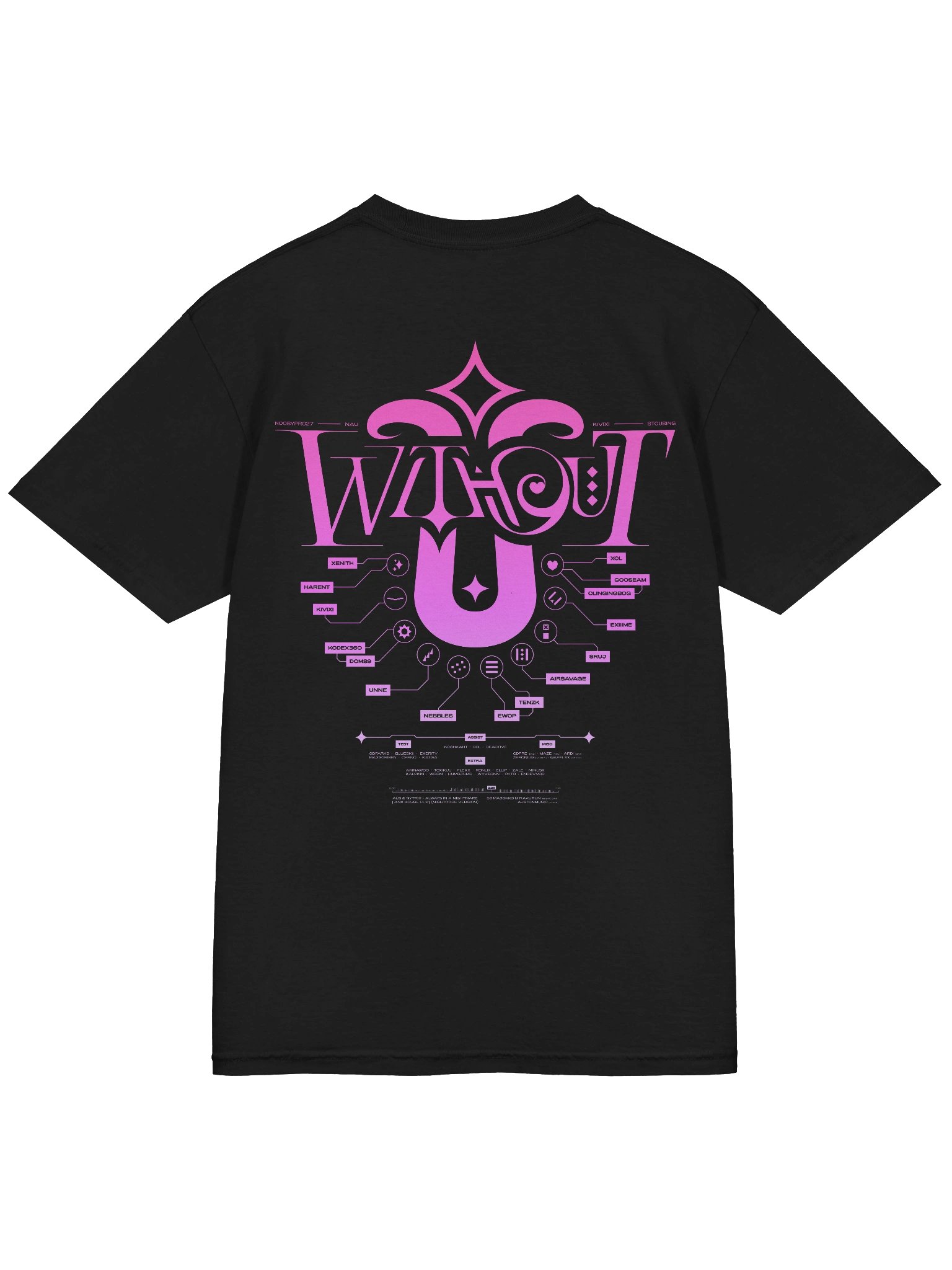 W/O U Gradient Pink/Black Shirt product image (4)