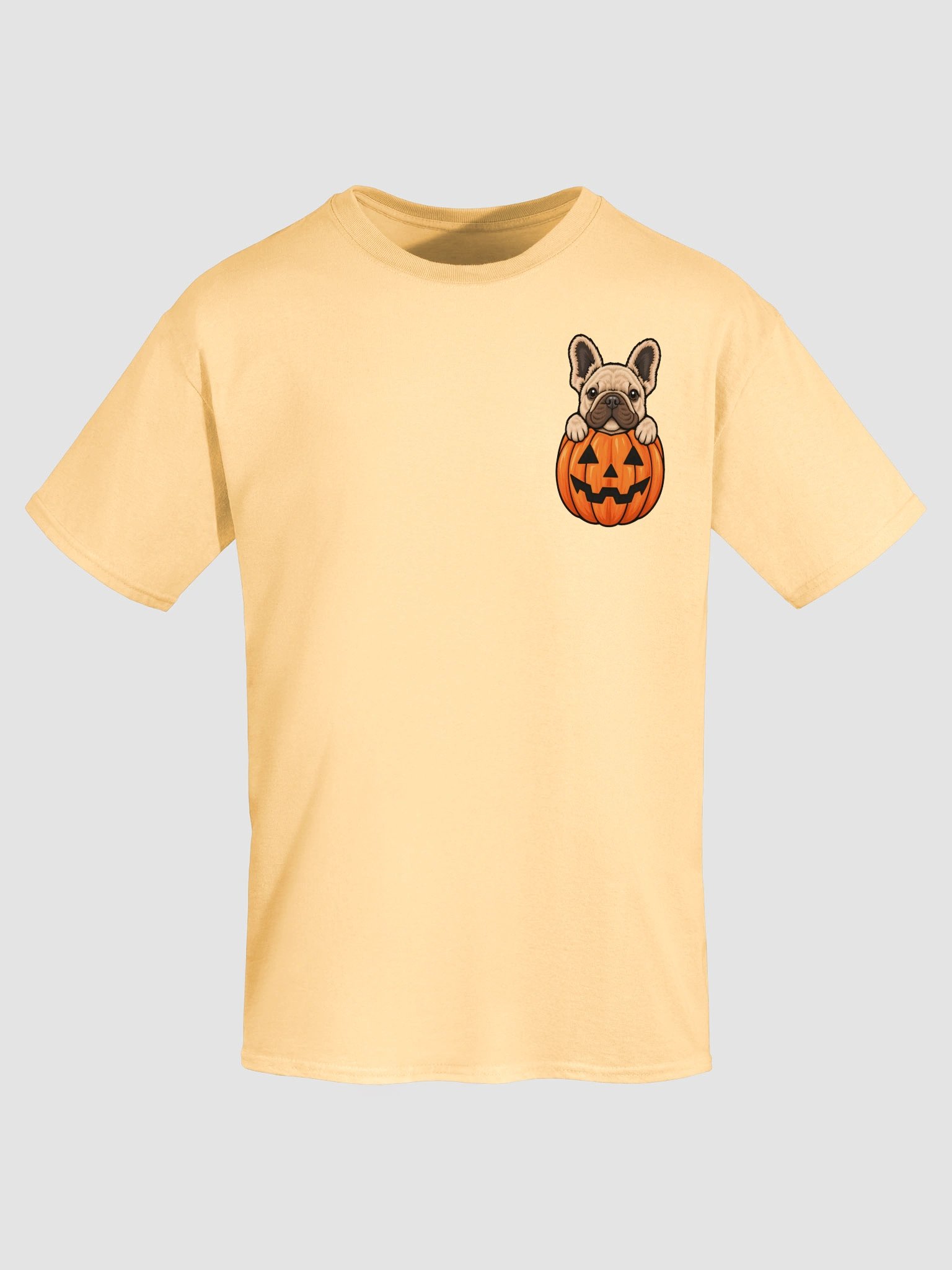 Cute French Bulldog Pumpkin Pocket Shirt - Funny Frenchie Halloween Dog T-Shirt product image (4)