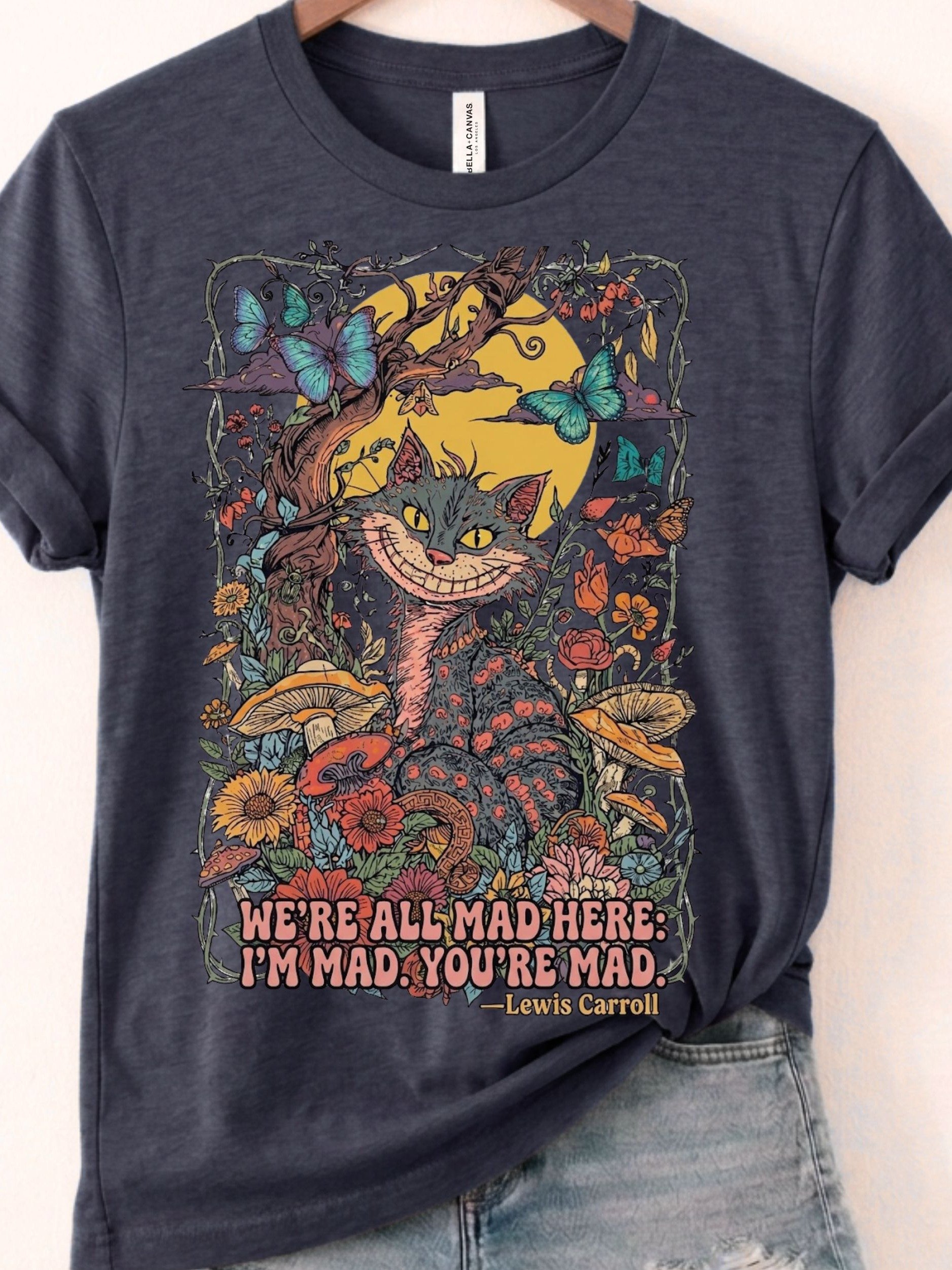 Cheshire Cat Tee, Psychedelic Alice in Wonderland Literary Fantasy Graphic product image (1)