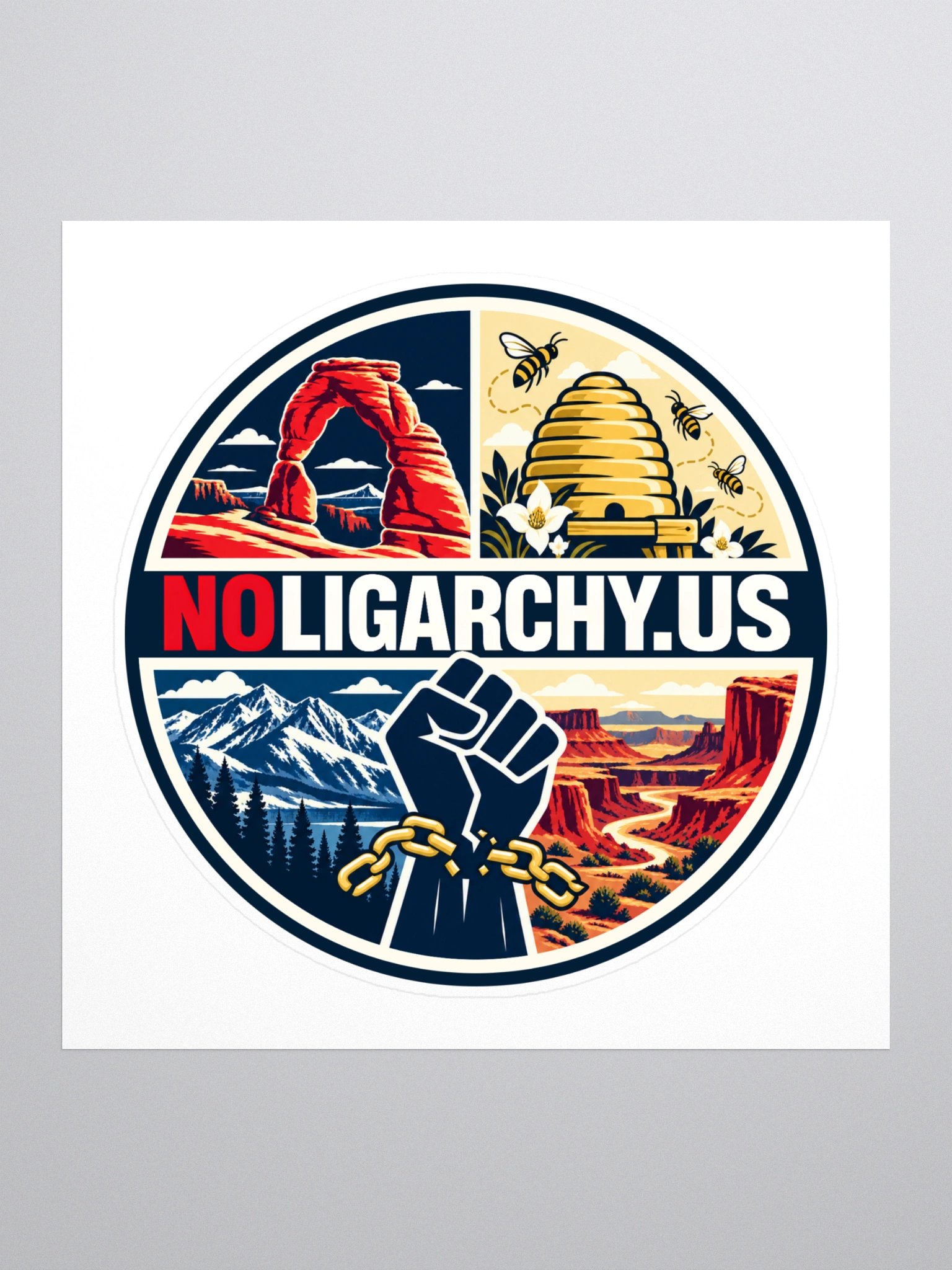 Utah NOLIGARCHY.US sticker product image (1)