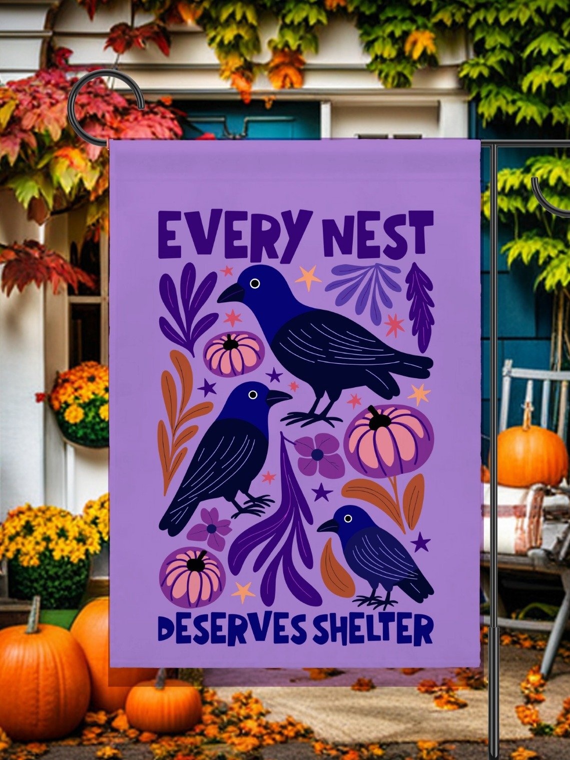 Democratic Socialist Halloween Raven Garden Flag product image (5)
