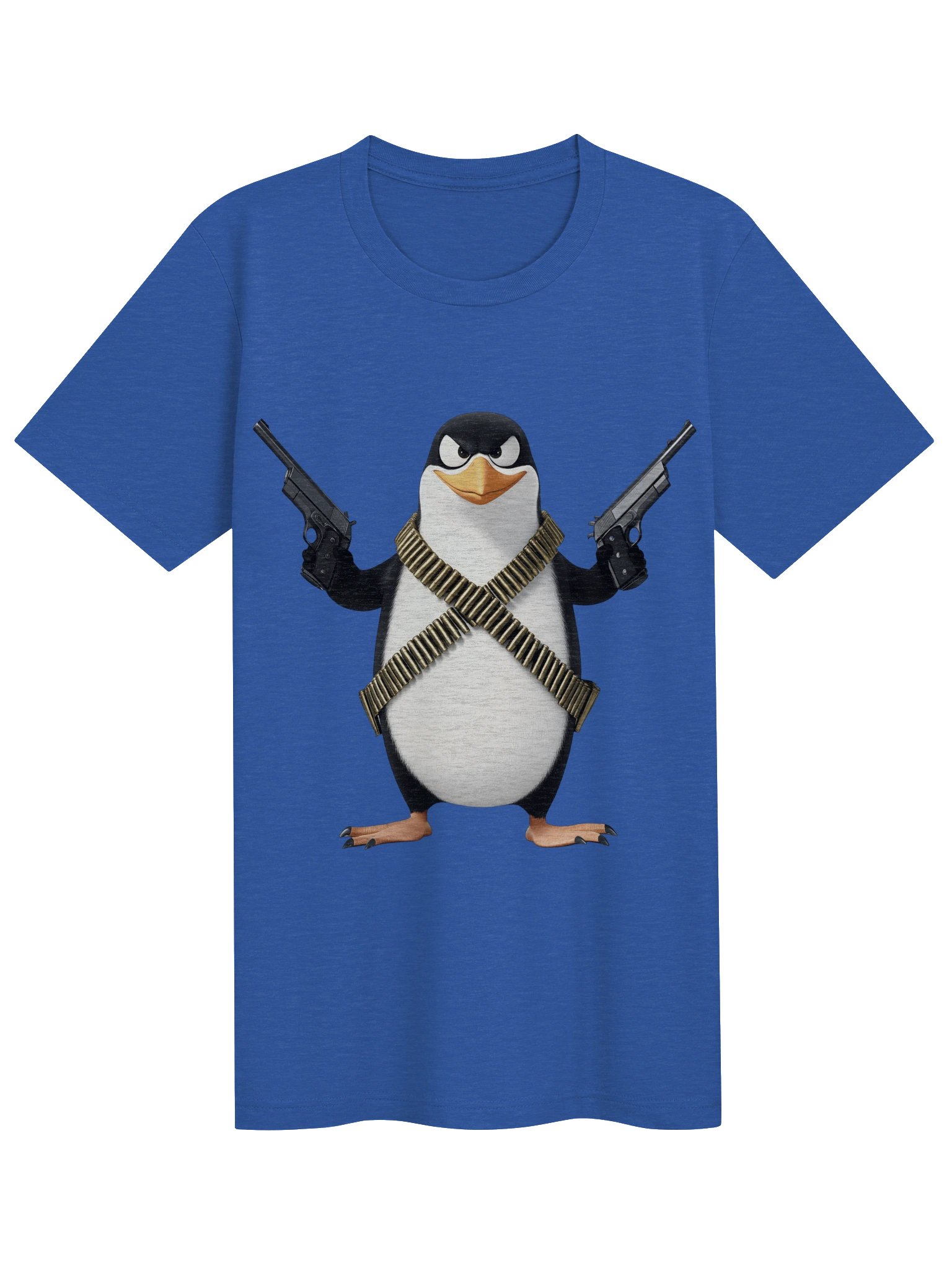 Tri-blend t-shirt with armed penguin product image (1)
