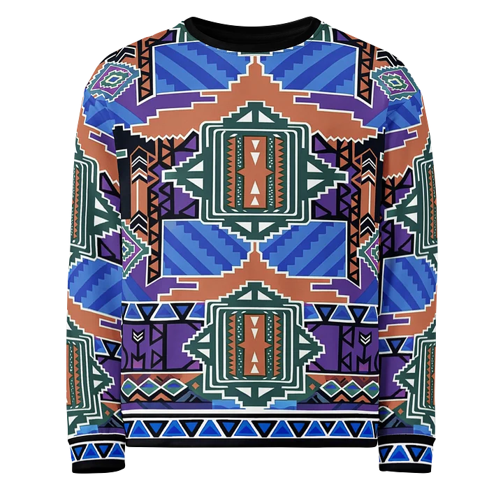 The 90s Aztec Blue/Purple Sweatshirt product image (1)