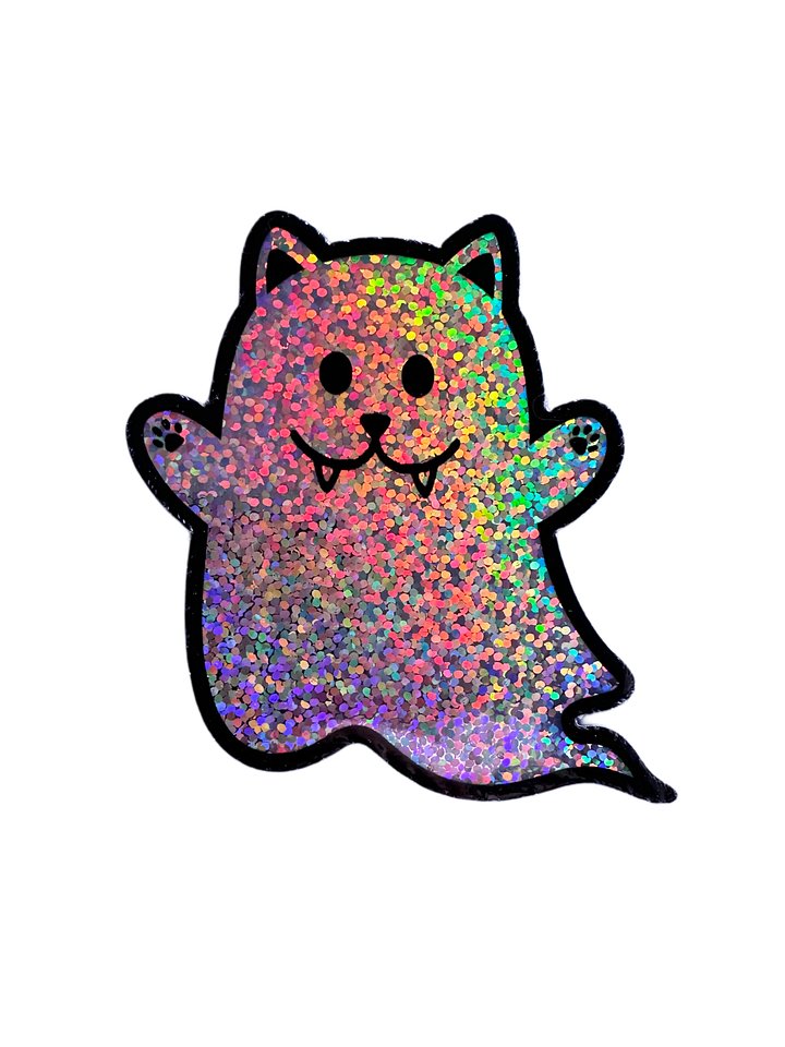 Kitty Ghost glittery sticker product image (1)