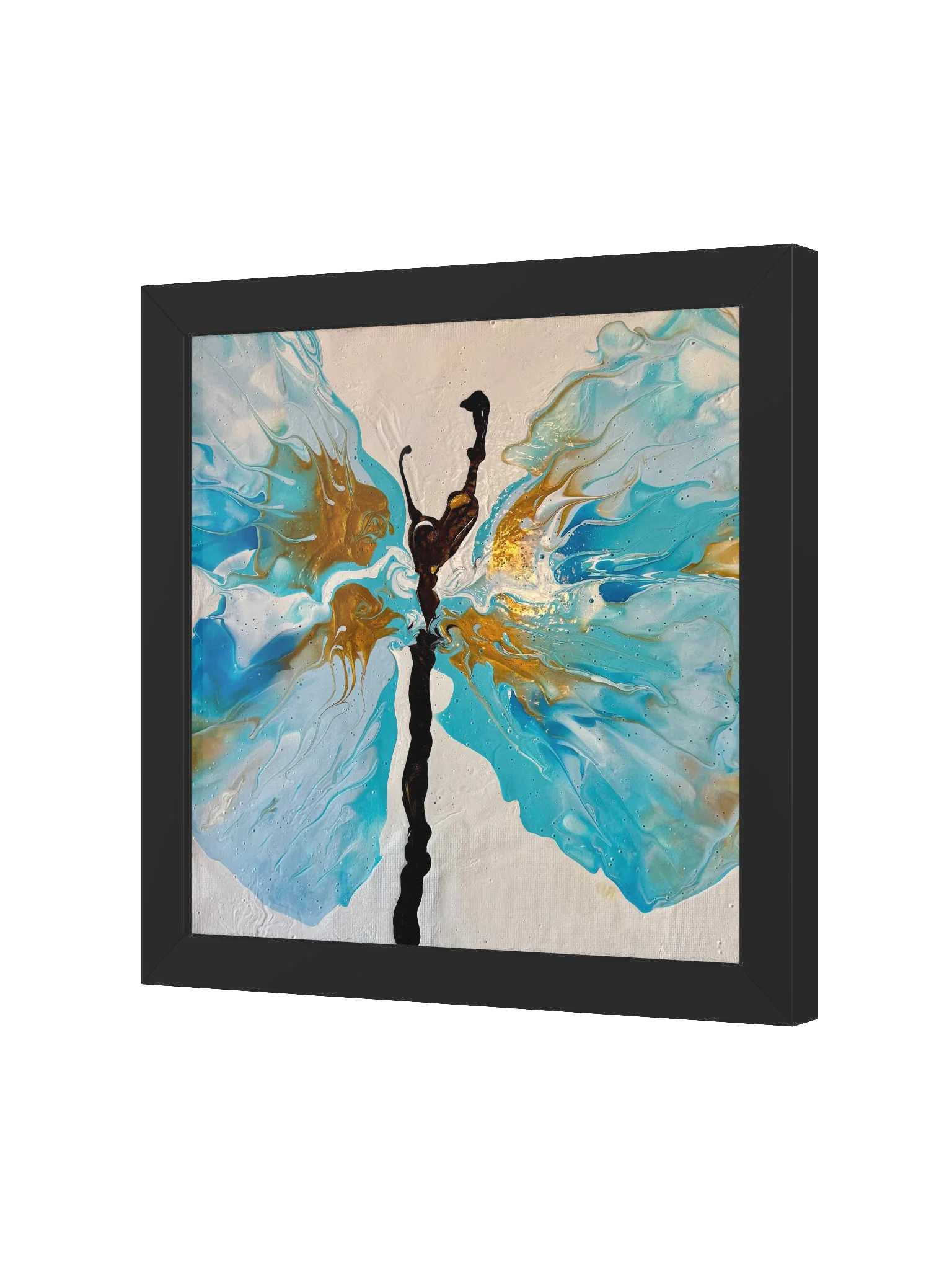 Gold and Blue Butterfly Framed Poster Print product image (2)