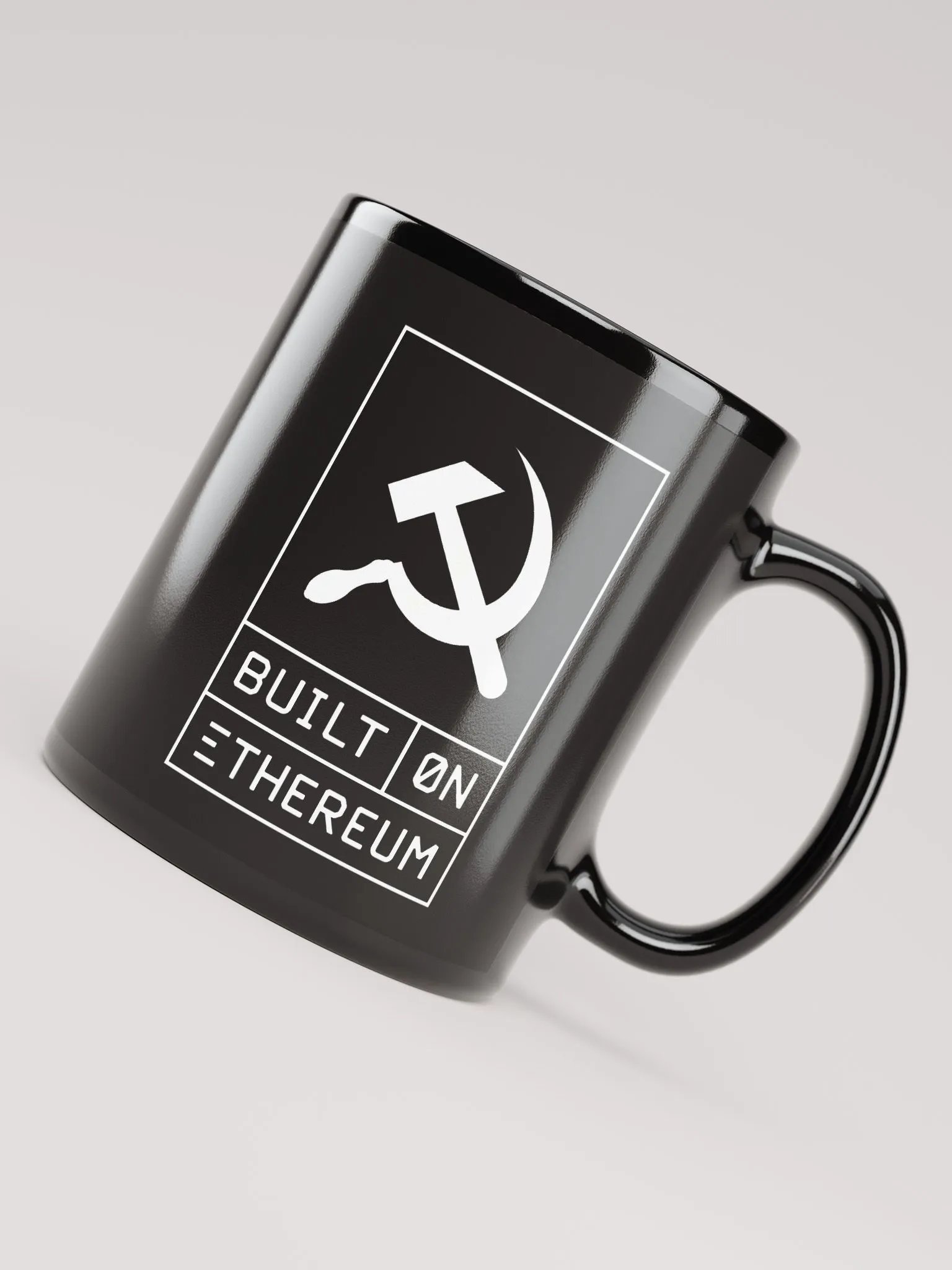 Built on Ethereum black mug product image (4)