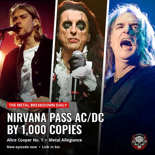 Nirvana 66,832,000. AC/DC 66,831,000. 💿

Nevermind has passed Back In Black to become the sixth best-selling album of all tim...