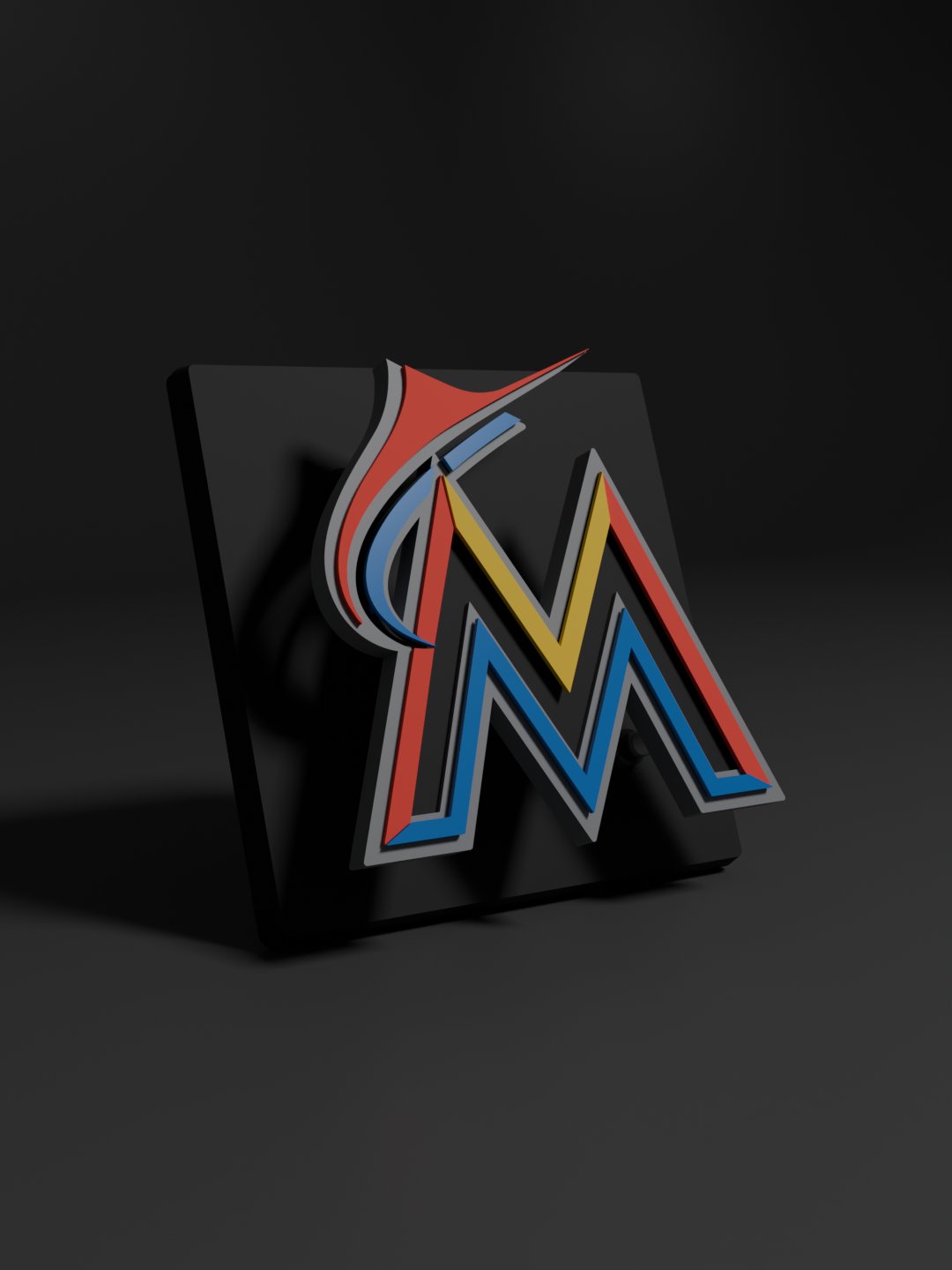 Miami Marlins 3D Printed Floating Logo Sign (Digital File Only) product image (1)