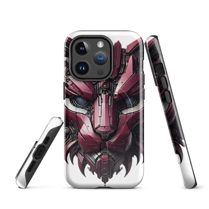 MagSafe® Tough Case for iPhone® | AI-Designed Maroon Iron Cat product image (3)