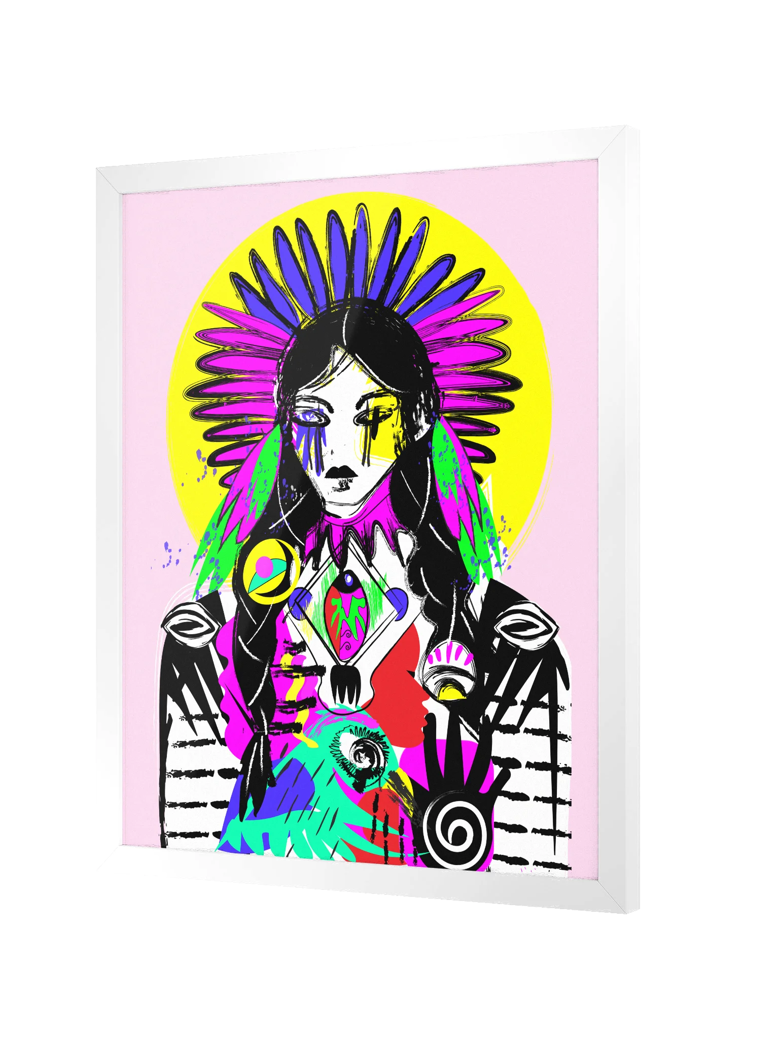 Framed Poster Wall Art: Keeper of many worlds | pink background product image (2)