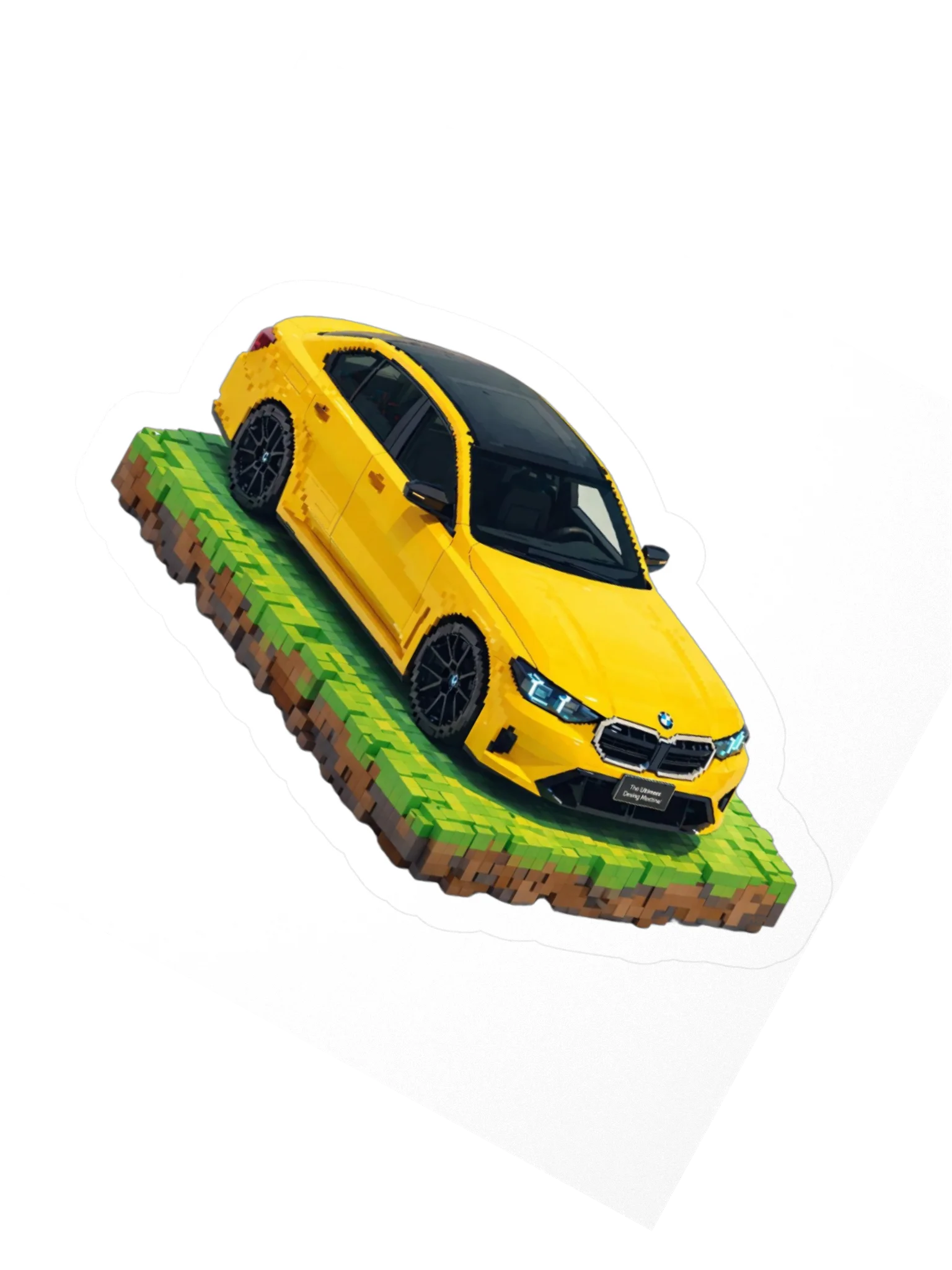 Speed Yellow BMW M5 Sticker (Pixel, Retro, Minecraft) product image (4)