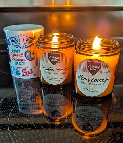It's a chilly, rainy day, so lighting two candles from @7thinningcandles because the scent combo is fantastic and drinking co...