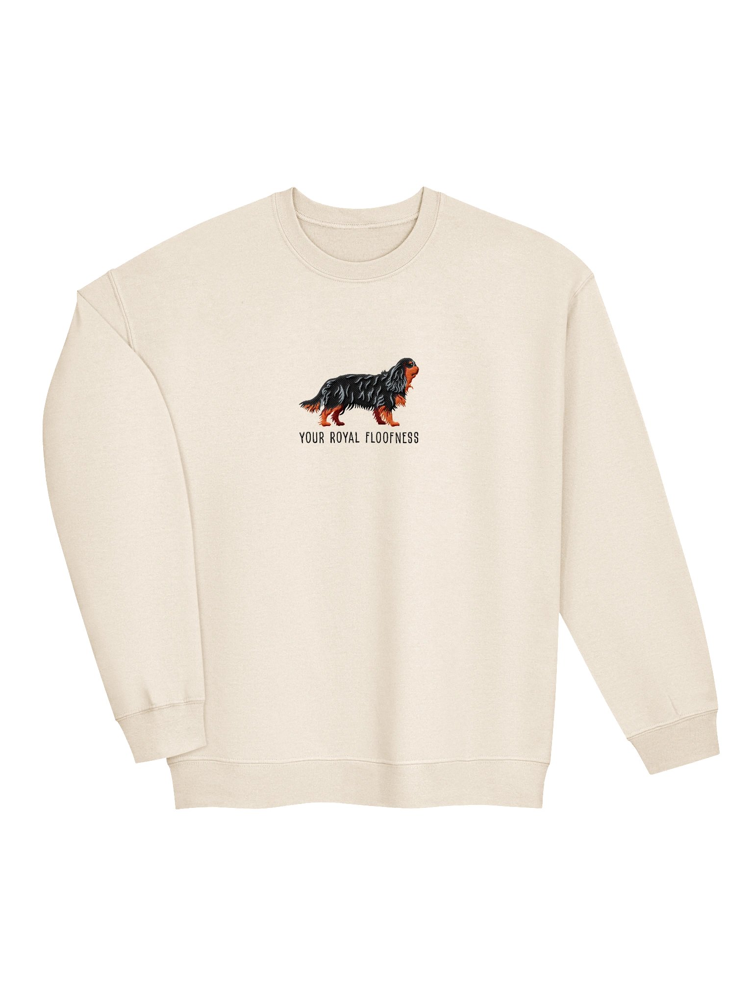 Your Royal Floofness Sweatshirt (Embroidered) of a King Charles Spaniel(Black & Tan) product image (6)