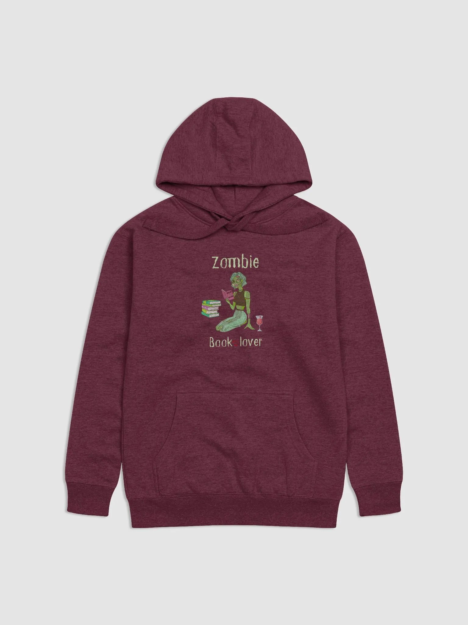 Zombie Book Lover - Maroon Unisex Hoodie product image (1)