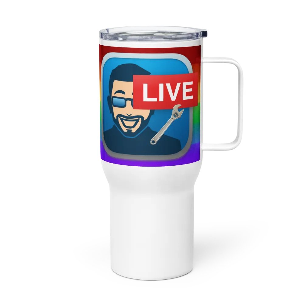 Mr. Moderator Rainbow Travel Mug (25oz) - Left-Handed Edition product image (3)