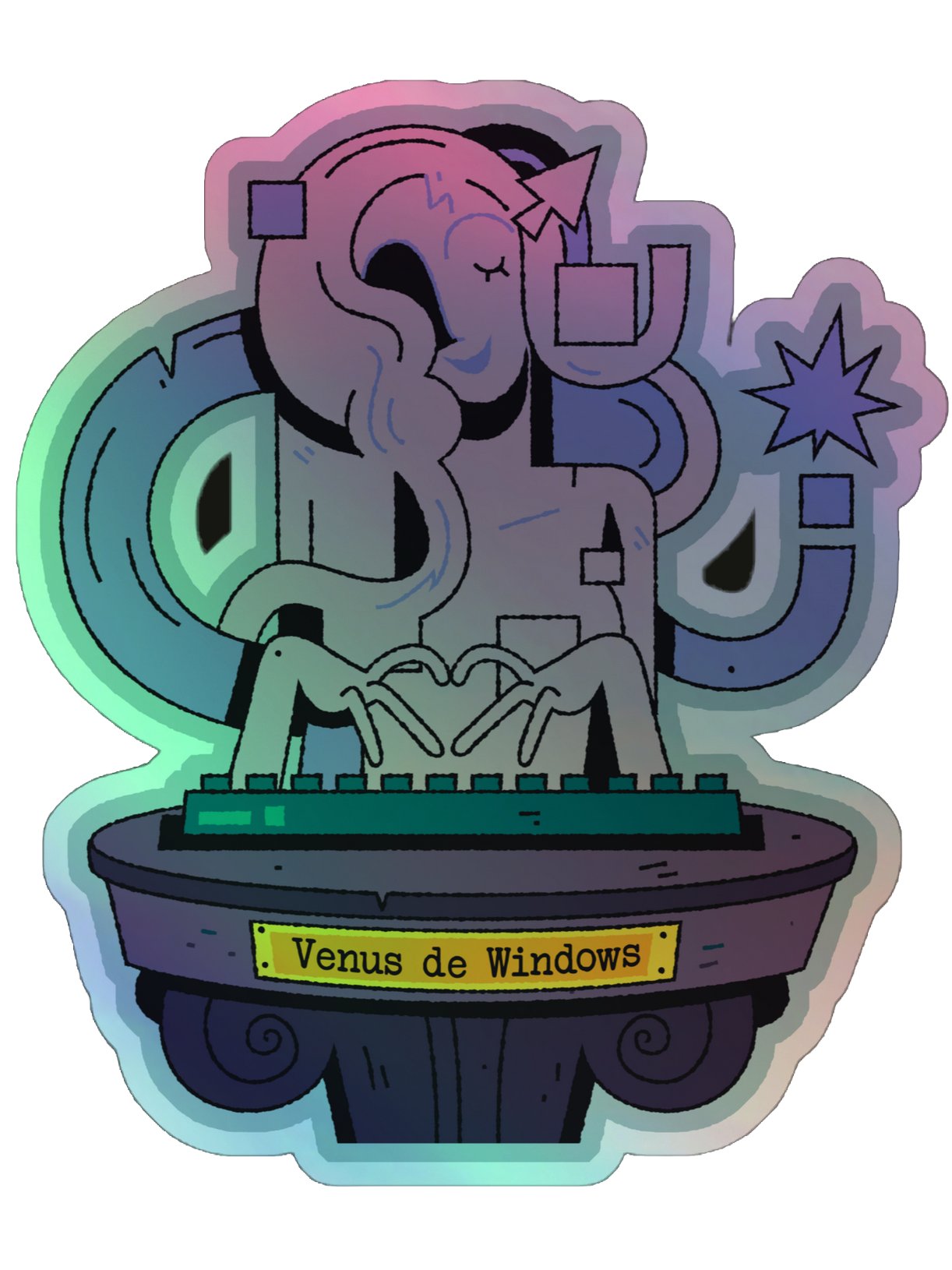 Venus de Windows Holographic Sticker product image (1)