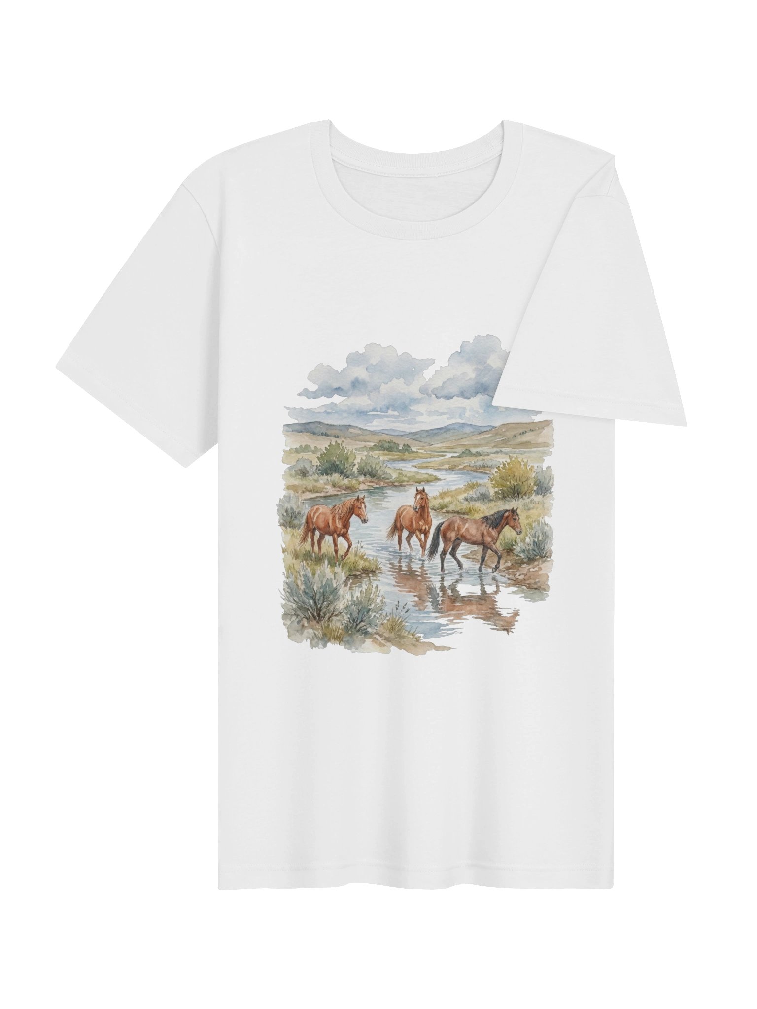 Horses by Lake frame tshirt product image (104)