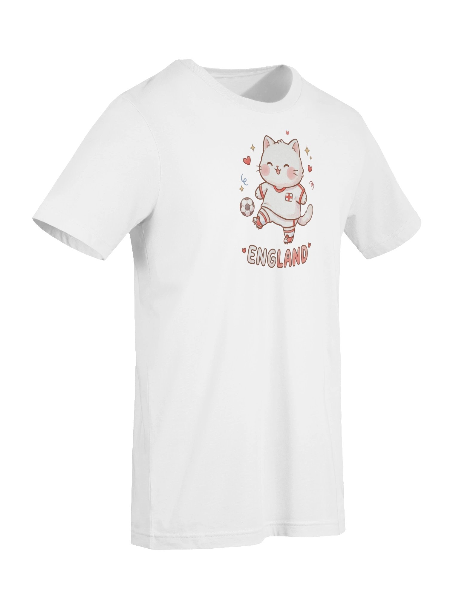 England Soccer Cat Shirt, Cute England Fan Tee, Kawaii Football Supporter T-Shirt product image (7)