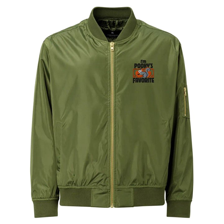 embroidered Heartfelt Squirrel Recycled Bomber Jacket product image (1)