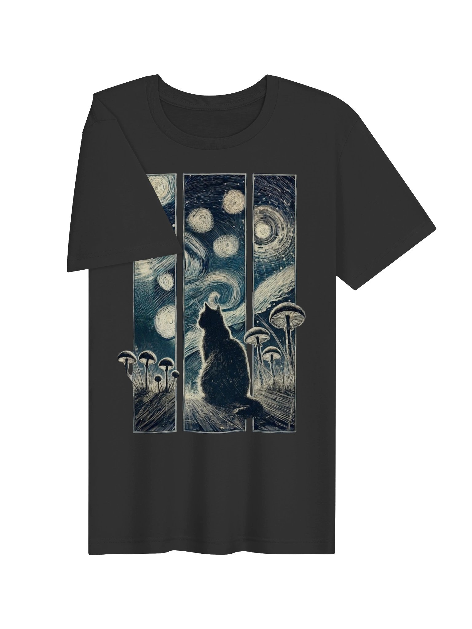 Cat Starry Night Tee, Van Gogh Inspired Cat Shirt product image (4)