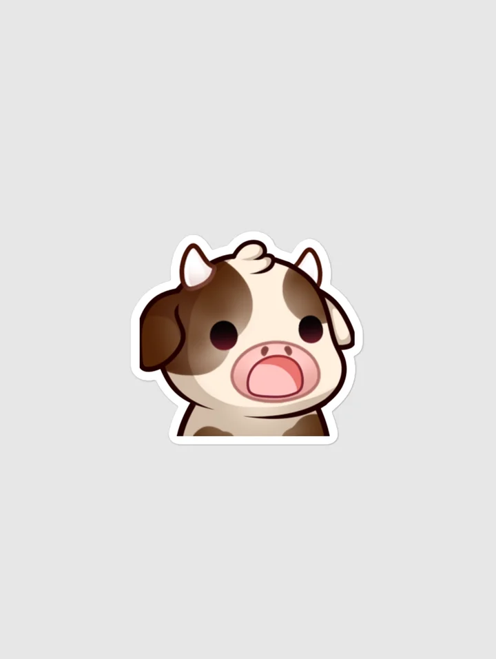 Shocked Cow Emote Sticker product image (1)