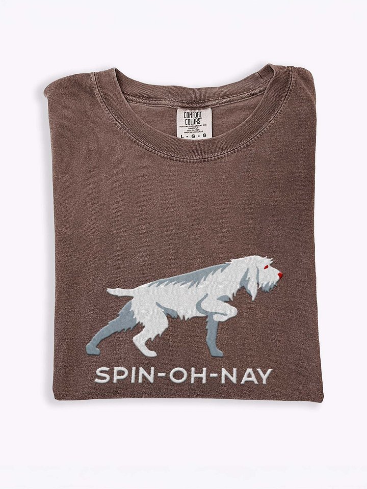 Spin-Oh-Nay T-Shirt(Embroidered) of a Spinone Italiano(White) product image (1)