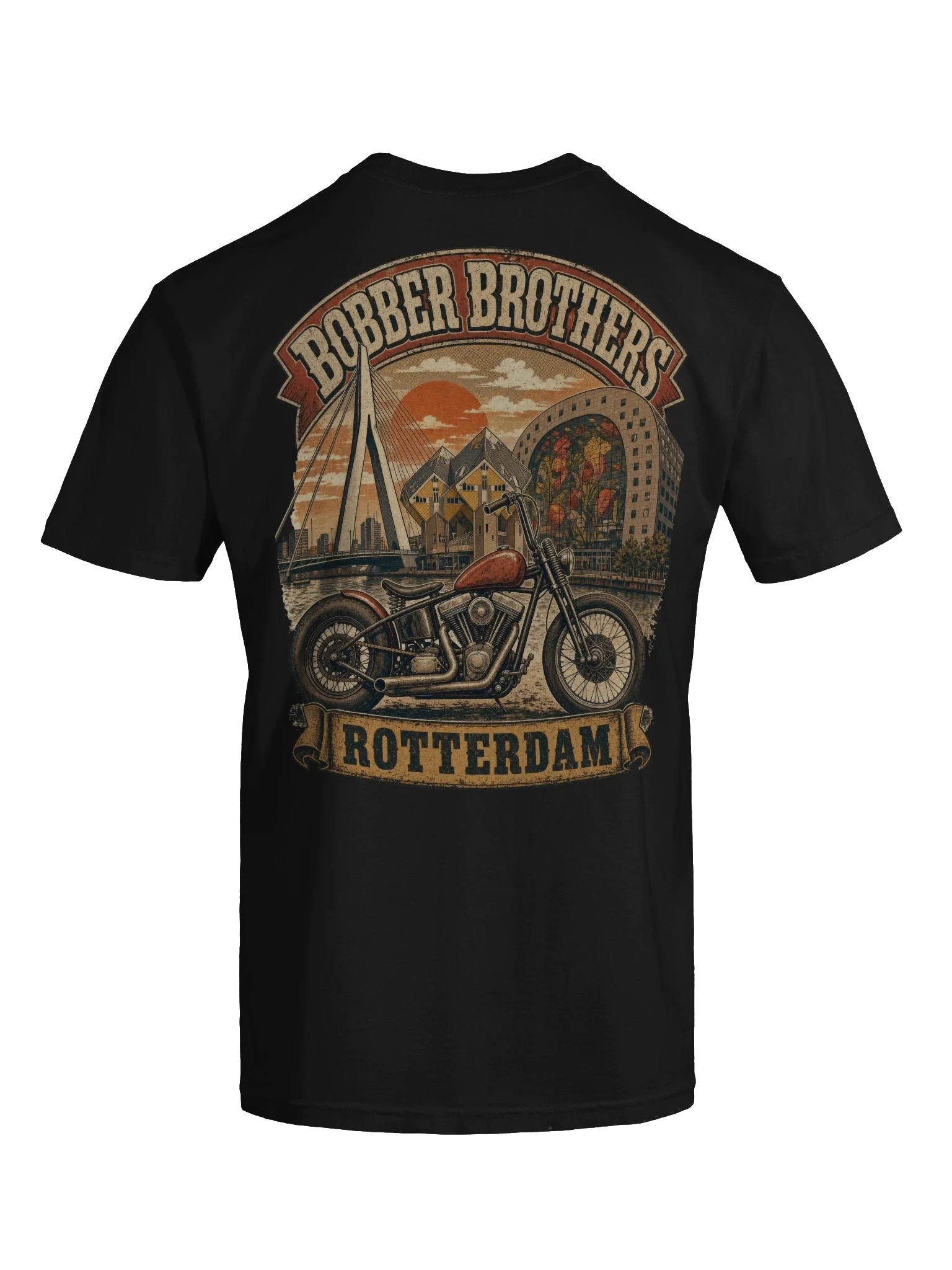 Rotterdam motorcycle t-shirt design by Bobber Brothers