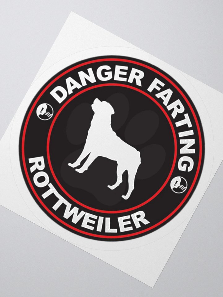 Farting Rottweiler Warning Sticker product image (4)